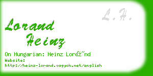 lorand heinz business card